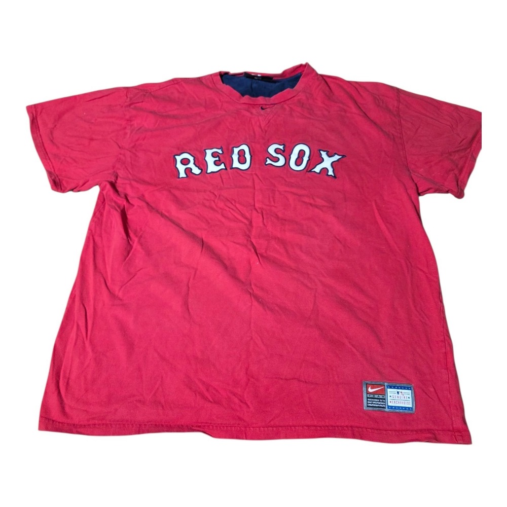 Vtg Boston Red Sox Team Nike Shirt Mens XL Red Center Swoosh Baseball A8